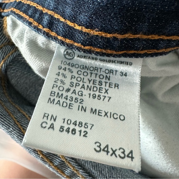 AG Adriano Goldschmied The Protege Straight Leg Denim Pants Jeans Blue 34X34 - Picture 7 of 7